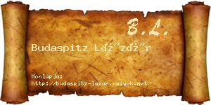 Budaspitz Lázár névjegykártya